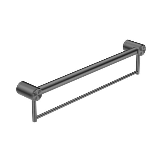 Mecca Care 32mm Grab Rail With Towel Holder 600mm Gun Metal