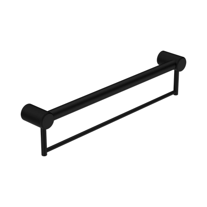 Mecca Care 32mm Grab Rail With Towel Holder 600mm Matte Black