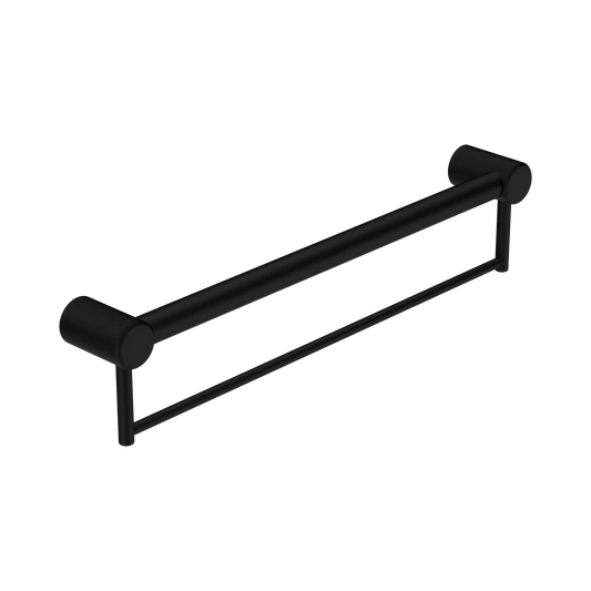 Mecca Care 32mm Grab Rail With Towel Holder 600mm Matte Black