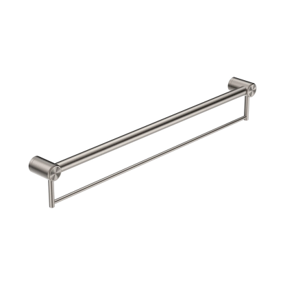 Mecca Care 32mm Grab Rail With Towel Holder 900mm Brushed Nickel