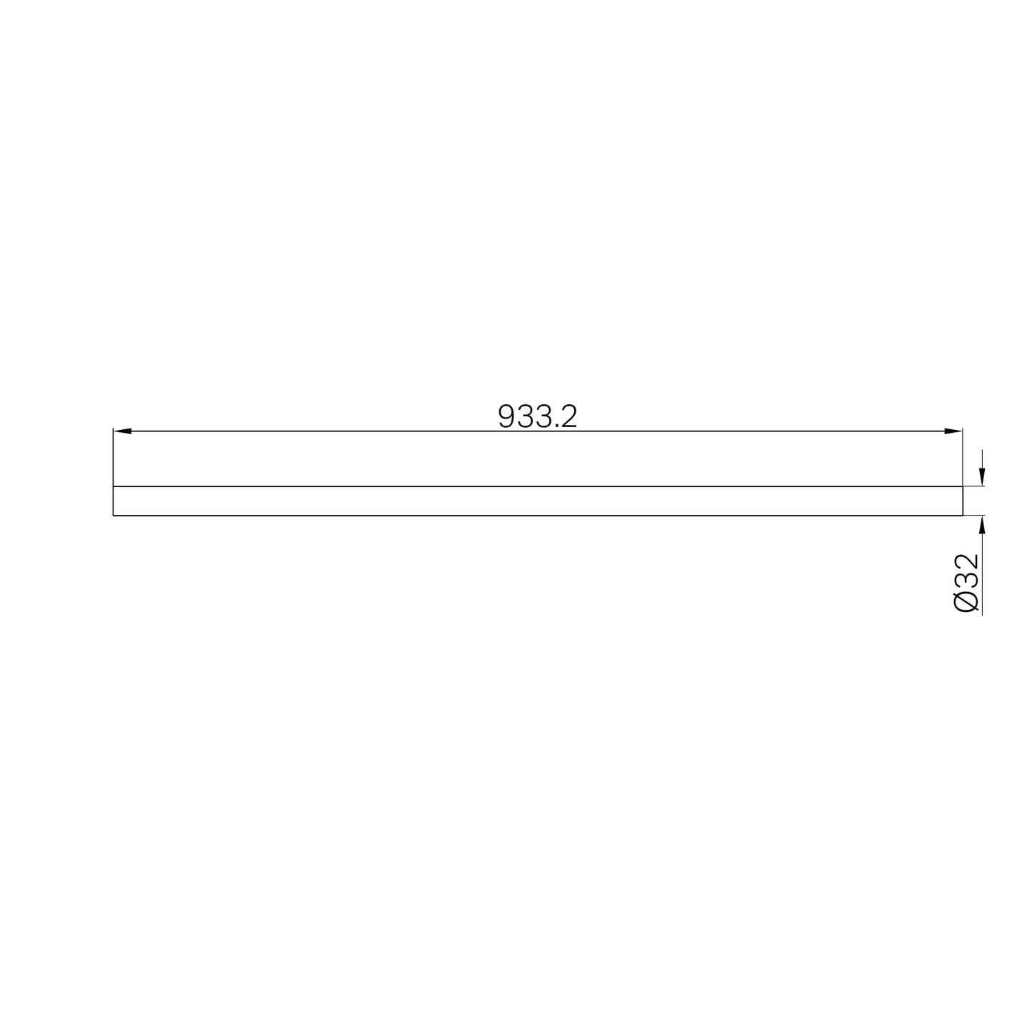 Rail For Mecca Care 32mm Grab Rail With Towel Holder 900mm Matte Black