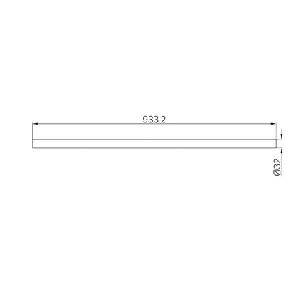 Rail For Mecca Care 32mm Grab Rail With Towel Holder 900mm Brushed Gold