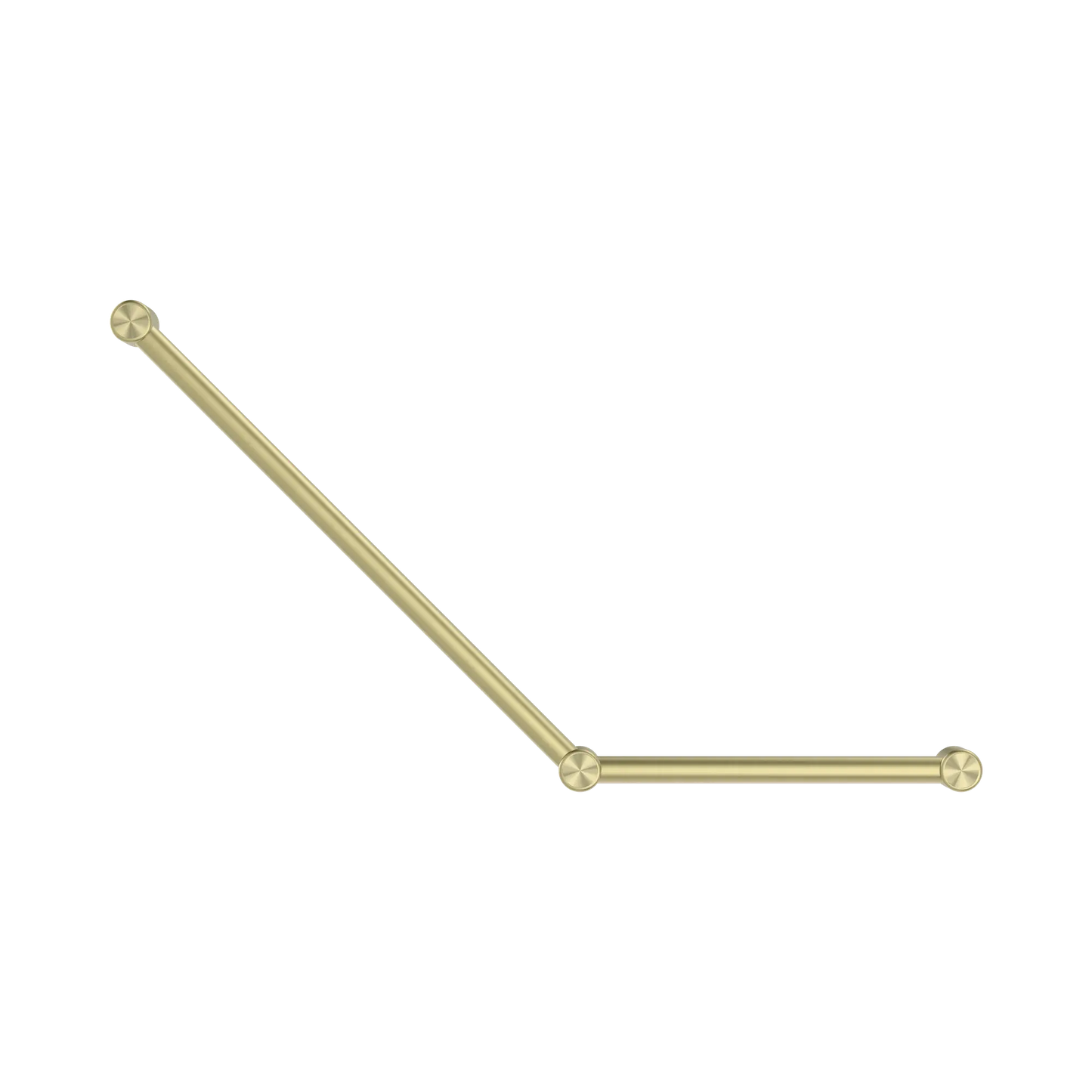 Mecca Care 32mm Ambulant Toilet Grab Rail 45 Degree 750X450mm Brushed Gold