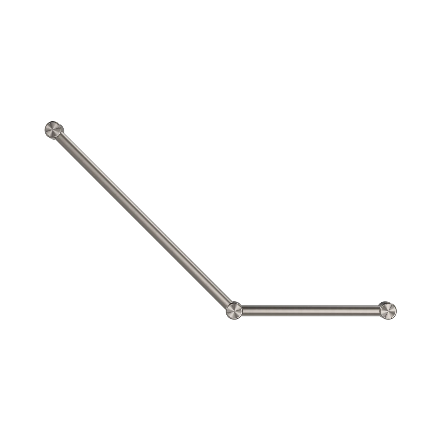 Mecca Care 32mm Ambulant Toilet Grab Rail 45 Degree 750X450mm Brushed Nickel