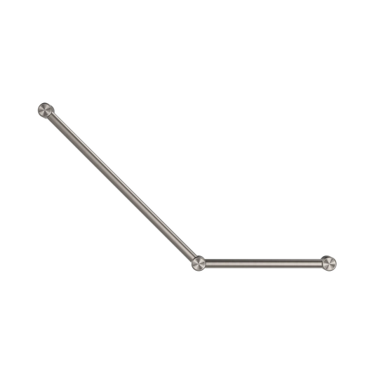 Mecca Care 32mm Ambulant Toilet Grab Rail 45 Degree 750X450mm Brushed Nickel