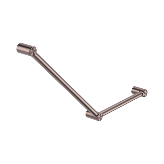 Mecca Care 32mm Ambulant Toilet Grab Rail 45 Degree 750X450mm Brushed Bronze