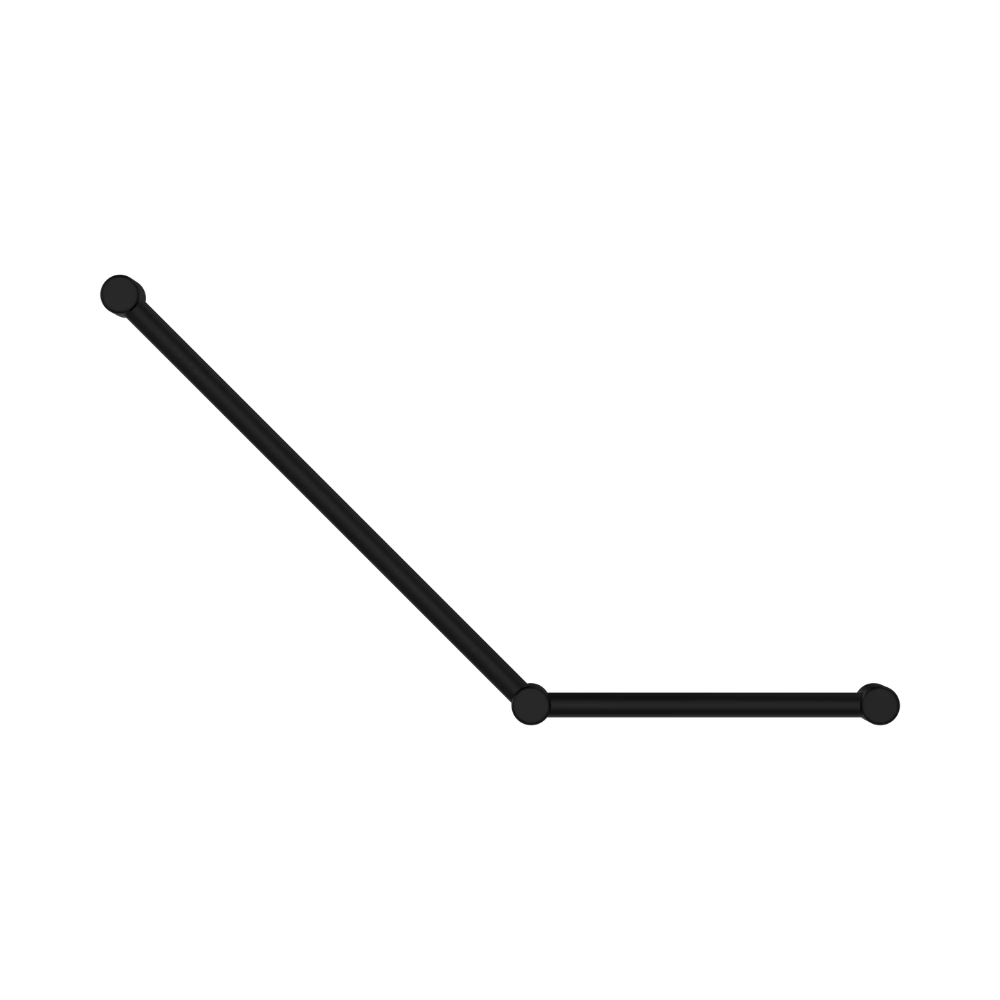 Mecca Care 32mm Ambulant Toilet Grab Rail 45 Degree 750X450mm Matte Black