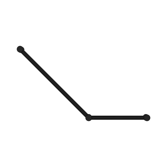 Mecca Care 32mm Ambulant Toilet Grab Rail 45 Degree 750X450mm Matte Black