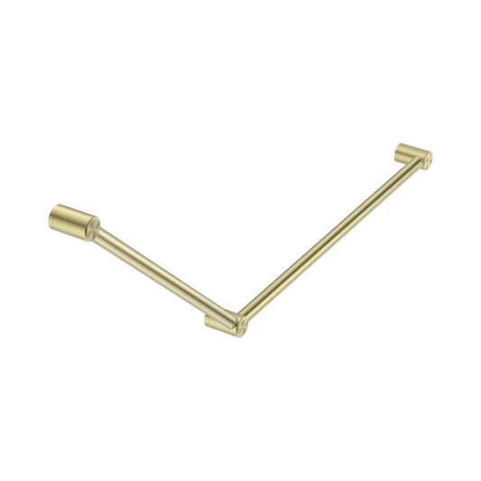 Mecca Care 32mm DDA Accessible Toilet Grab Rail Set 45 Degree 750X900mm Brushed Gold