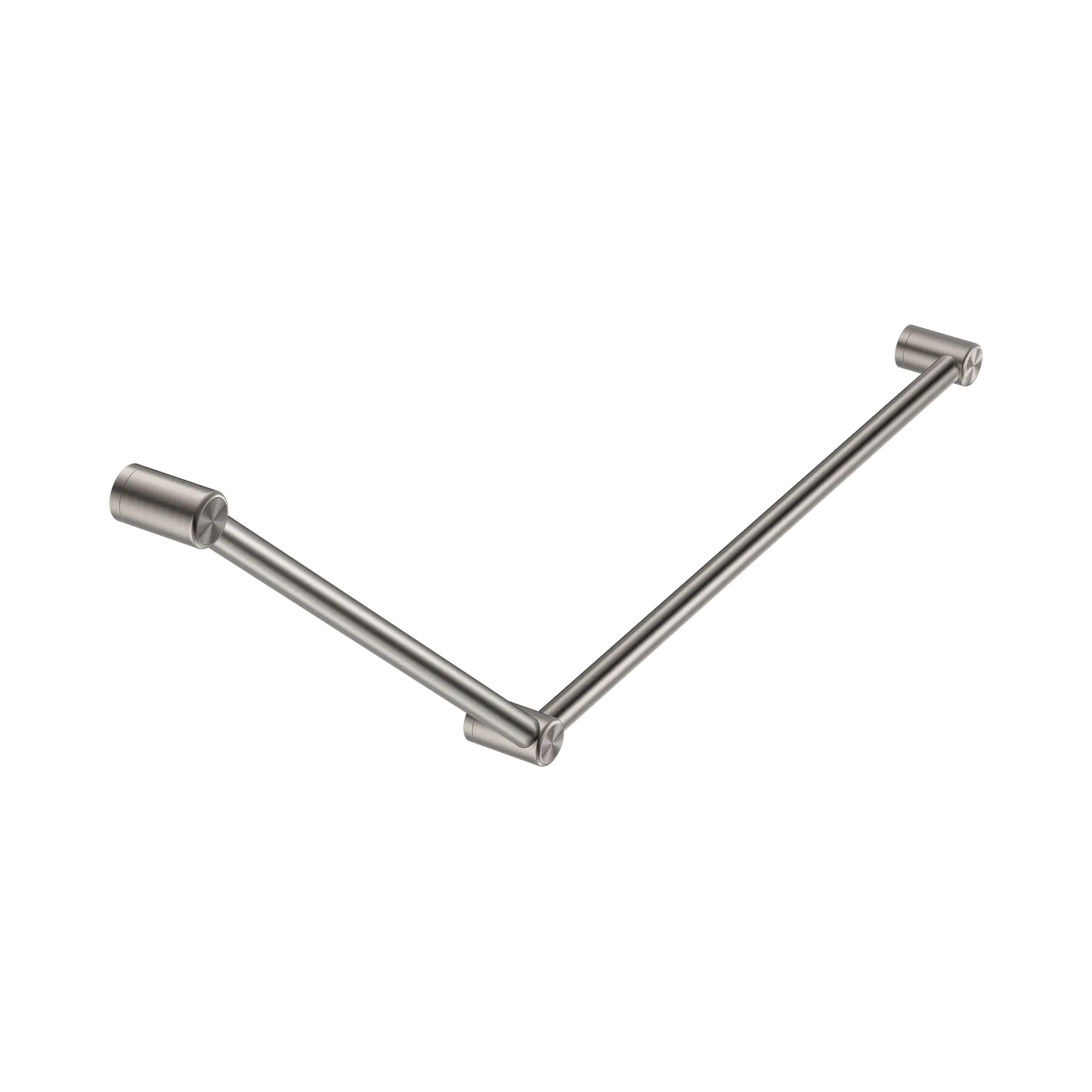 Mecca Care 32mm DDA Accessible Toilet Grab Rail Set 45 Degree 750X900mm Brushed Nickel