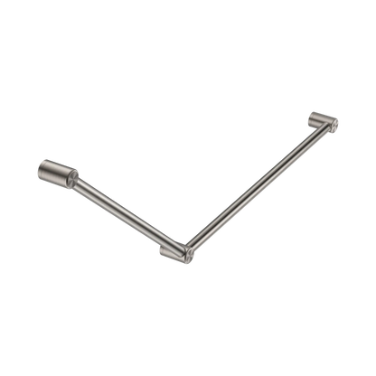 Mecca Care 32mm DDA Accessible Toilet Grab Rail Set 45 Degree 750X900mm Brushed Nickel