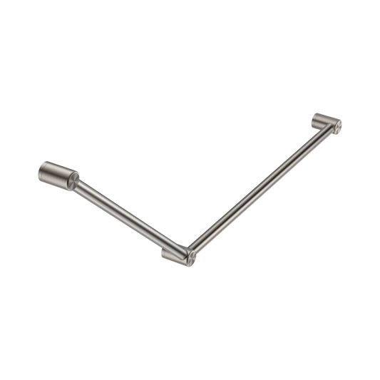 Mecca Care 32mm DDA Accessible Toilet Grab Rail Set 45 Degree 750X900mm Brushed Nickel