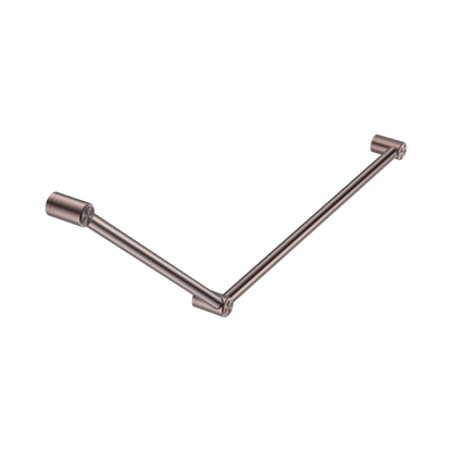 Mecca Care 32mm DDA Accessible Toilet Grab Rail Set 45 Degree 750X900mm Brushed Bronze
