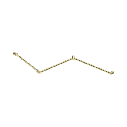 Mecca Care 32mm DDA Accessible Toilet Grab Rail Set 45 Degree Continuous 750X965X1025mm Brushed Gold