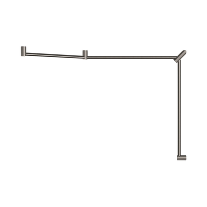 Mecca Care 32mm DDA Accessible Toilet Grab Rail Set 45 Degree Continuous 750X965X1025mm Brushed Nickel