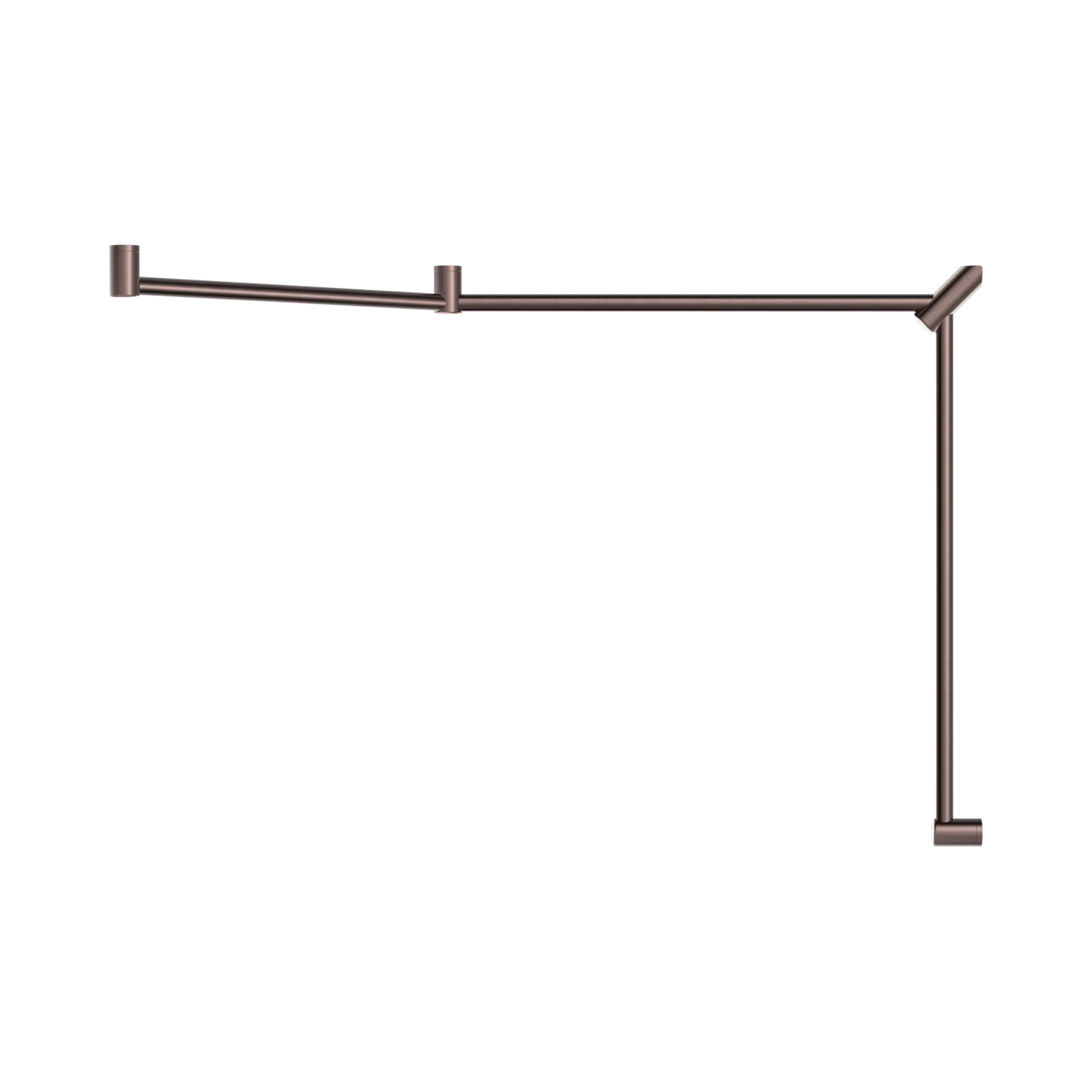 Mecca Care 32mm DDA Accessible Toilet Grab Rail Set 45 Degree Continuous 750X965X1025mm Brushed Bronze