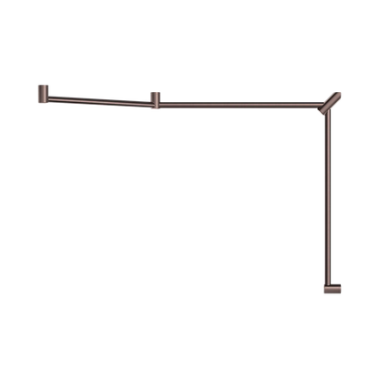 Mecca Care 32mm DDA Accessible Toilet Grab Rail Set 45 Degree Continuous 750X965X1025mm Brushed Bronze
