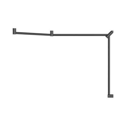Mecca Care 32mm DDA Accessible Toilet Grab Rail Set 45 Degree Continuous 750X965X1025mm Gun Metal