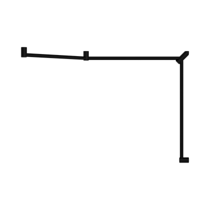 Mecca Care 32mm DDA Accessible Toilet Grab Rail Set 45 Degree Continuous 750X965X1025mm Matte Black
