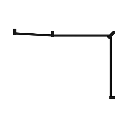 Mecca Care 32mm DDA Accessible Toilet Grab Rail Set 45 Degree Continuous 750X965X1025mm Matte Black