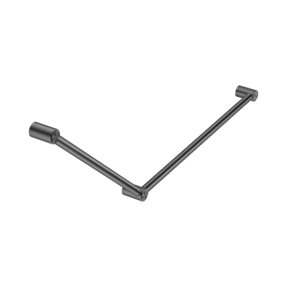 Mecca Care 32mm DDA Accessible Toilet Grab Rail Set 45 Degree 750X900mm Gun Metal