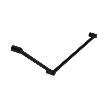 Mecca Care 32mm DDA Accessible Toilet Grab Rail Set 45 Degree 750X900mm Matte Black