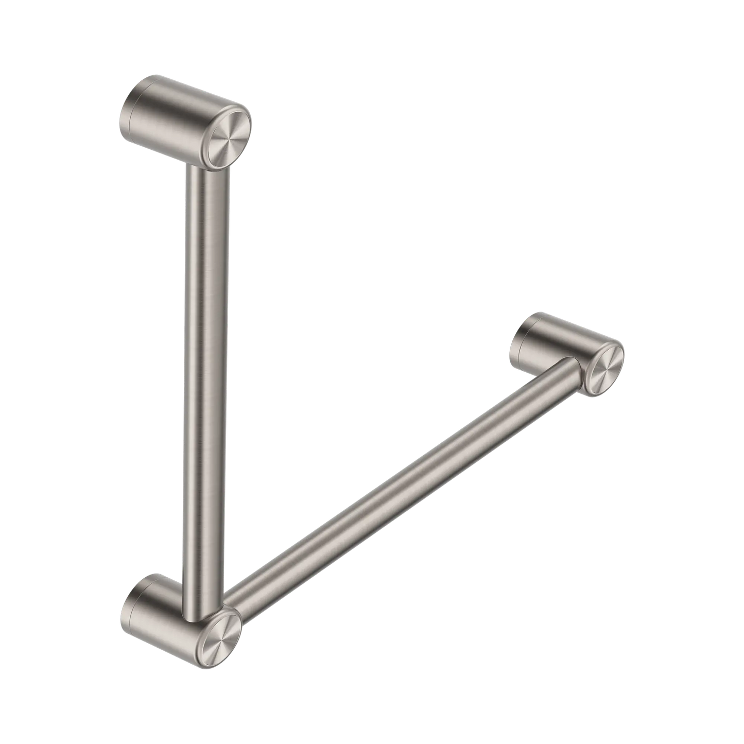 Mecca Care 32mm Ambulant Toilet Grab Rail 90 Degree 450X450mm Brushed Nickel