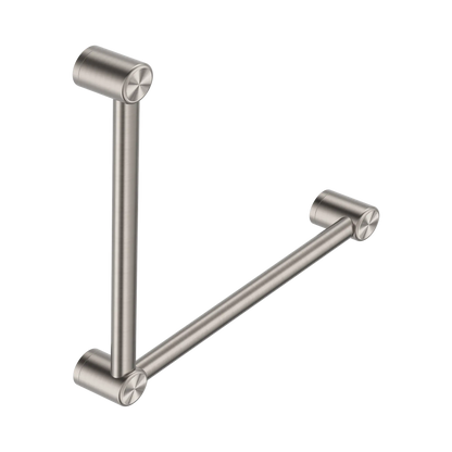 Mecca Care 32mm Ambulant Toilet Grab Rail 90 Degree 450X450mm Brushed Nickel