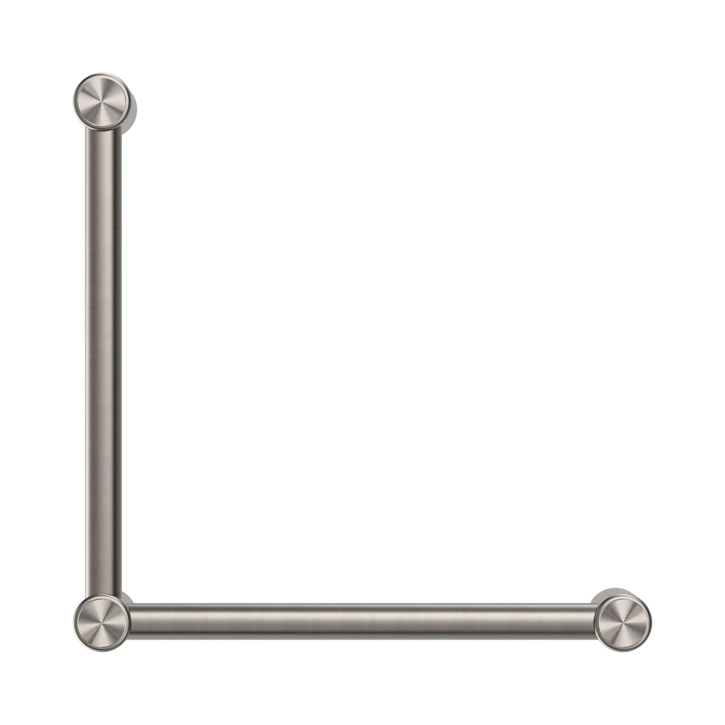Mecca Care 32mm Ambulant Toilet Grab Rail 90 Degree 450X450mm Brushed Nickel