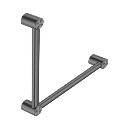 Mecca Care 32mm Ambulant Toilet Grab Rail 90 Degree 450X450mm Gun Metal