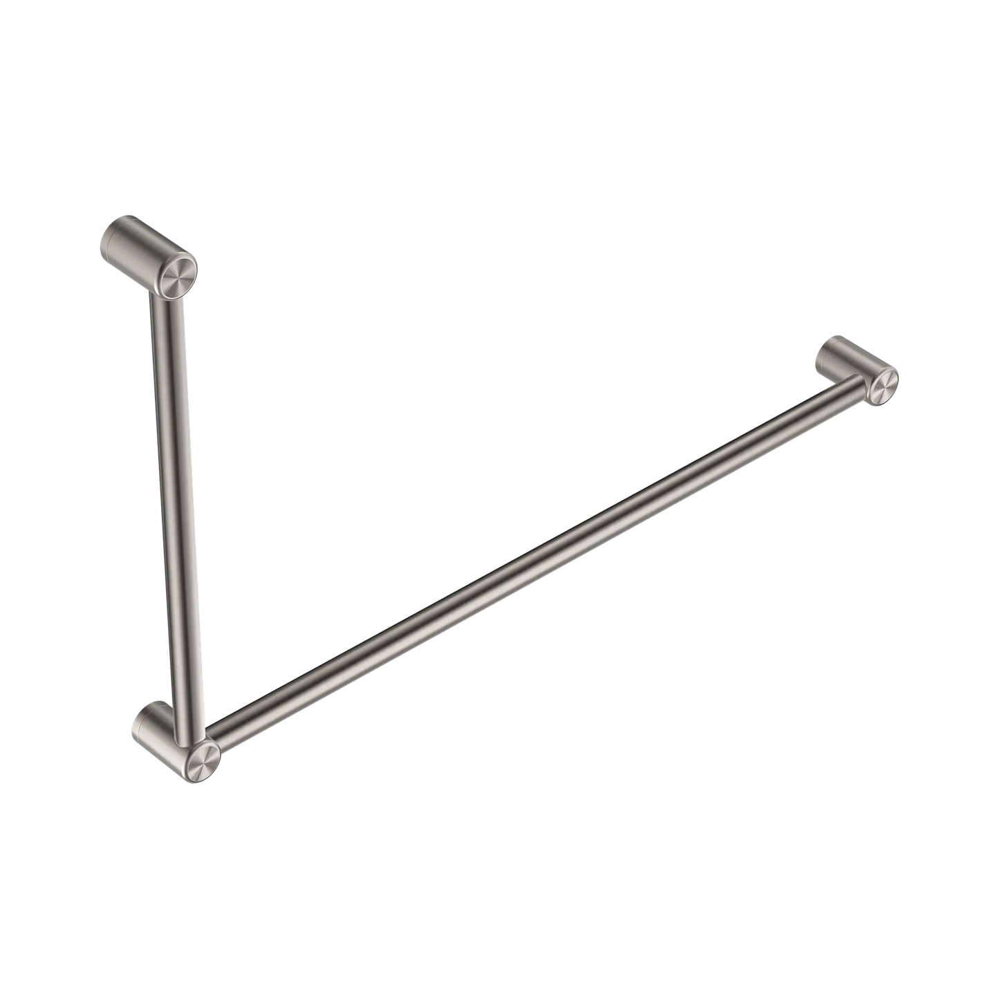 Mecca Care 32mm DDA Accessible Toilet Grab Rail Set 90 Degree 600X1000mm Brushed Nickel