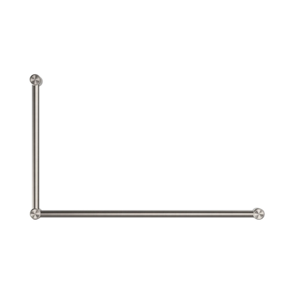 Mecca Care 32mm DDA Accessible Toilet Grab Rail Set 90 Degree 600X1000mm Brushed Nickel