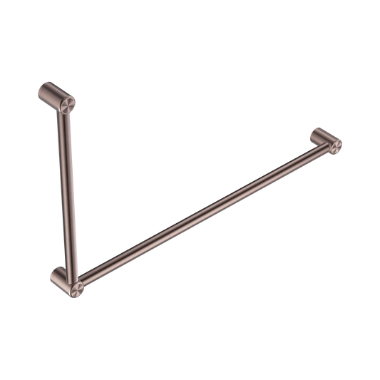 Mecca Care 32mm DDA Accessible Toilet Grab Rail Set 90 Degree 600X1000mm Brushed Bronze