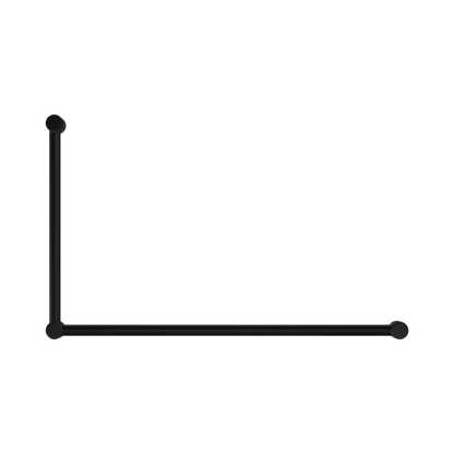 Mecca Care 32mm DDA Accessible Toilet Grab Rail Set 90 Degree 600X1000mm Matte Black