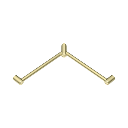 Mecca Care 32mm Wrap Around Corner Grab Rail 600X600mm Brushed Gold