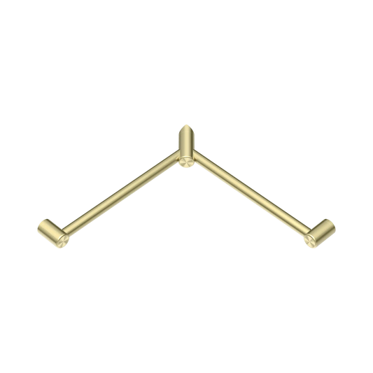 Mecca Care 32mm Wrap Around Corner Grab Rail 600X600mm Brushed Gold