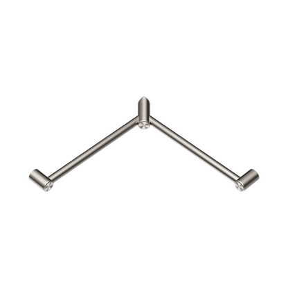 Mecca Care 32mm Wrap Around Corner Grab Rail 600X600mm Brushed Nickel