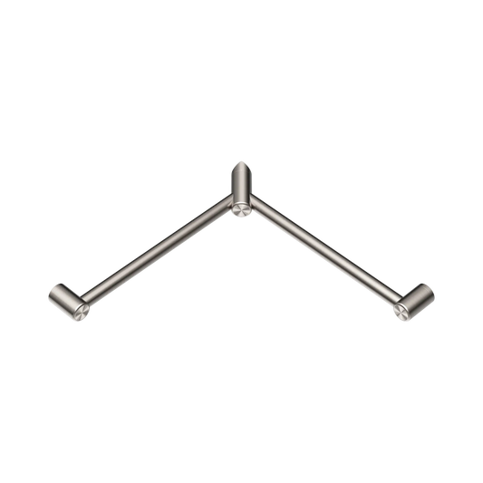 Mecca Care 32mm Wrap Around Corner Grab Rail 600X600mm Brushed Nickel