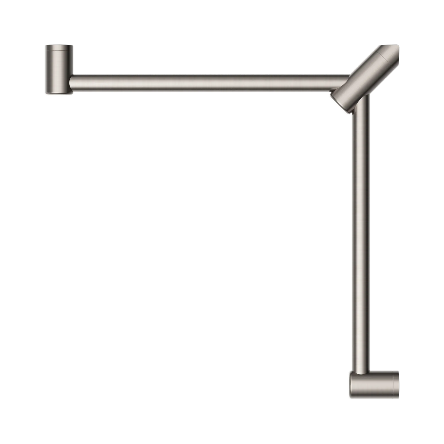 Mecca Care 32mm Wrap Around Corner Grab Rail 600X600mm Brushed Nickel