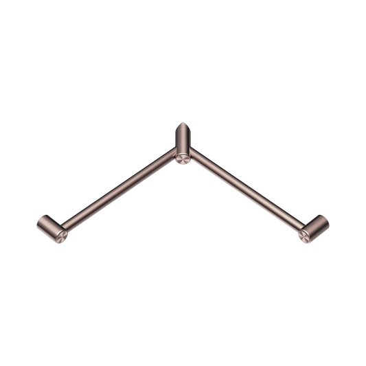 Mecca Care 32mm Wrap Around Corner Grab Rail 600X600mm Brushed Bronze