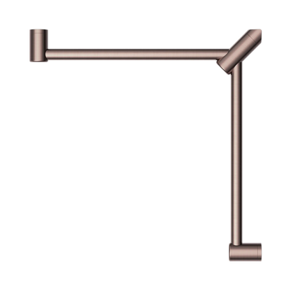 Mecca Care 32mm Wrap Around Corner Grab Rail 600X600mm Brushed Bronze