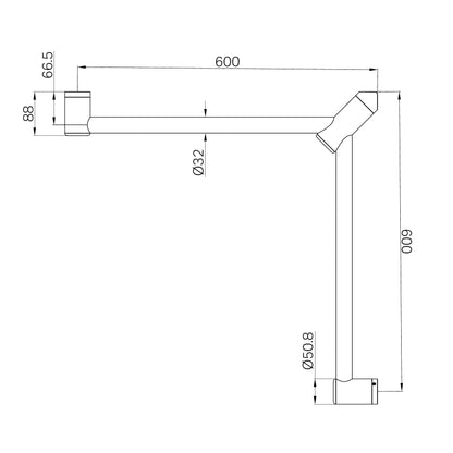 Mecca Care 32mm Wrap Around Corner Grab Rail 600X600mm Brushed Bronze