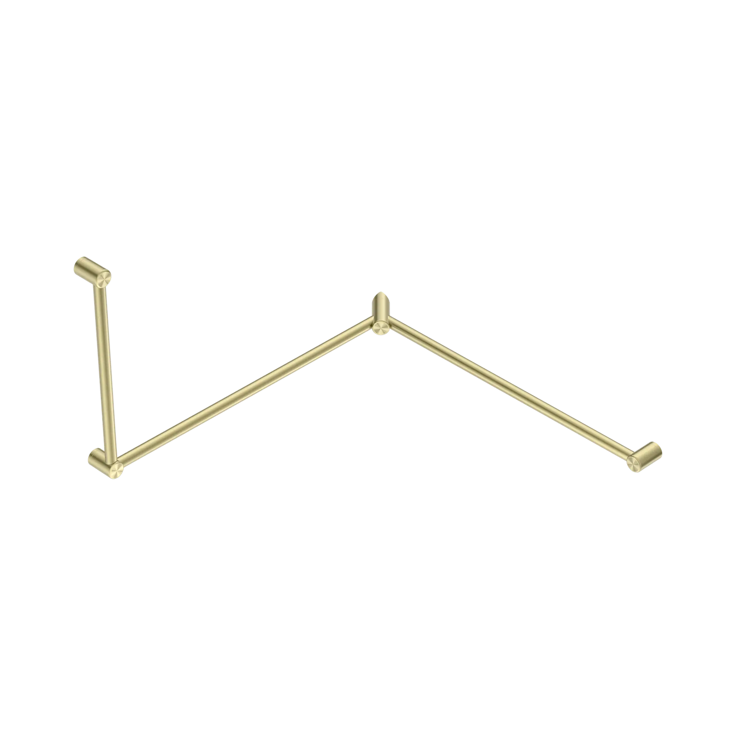 Mecca Care 32mm DDA Accessible Toilet Grab Rail Set 90 Degree Continuous 600X1065X1025mm Brushed Gold