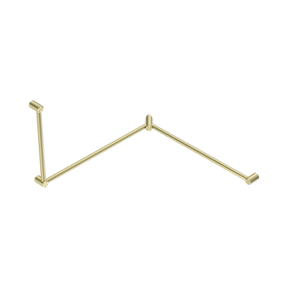 Mecca Care 32mm DDA Accessible Toilet Grab Rail Set 90 Degree Continuous 600X1065X1025mm Brushed Gold