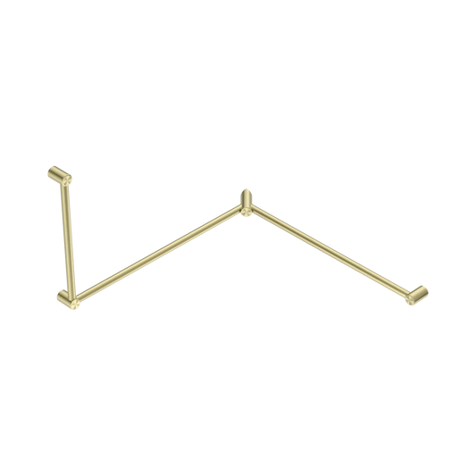 Mecca Care 32mm DDA Accessible Toilet Grab Rail Set 90 Degree Continuous 600X1065X1025mm Brushed Gold
