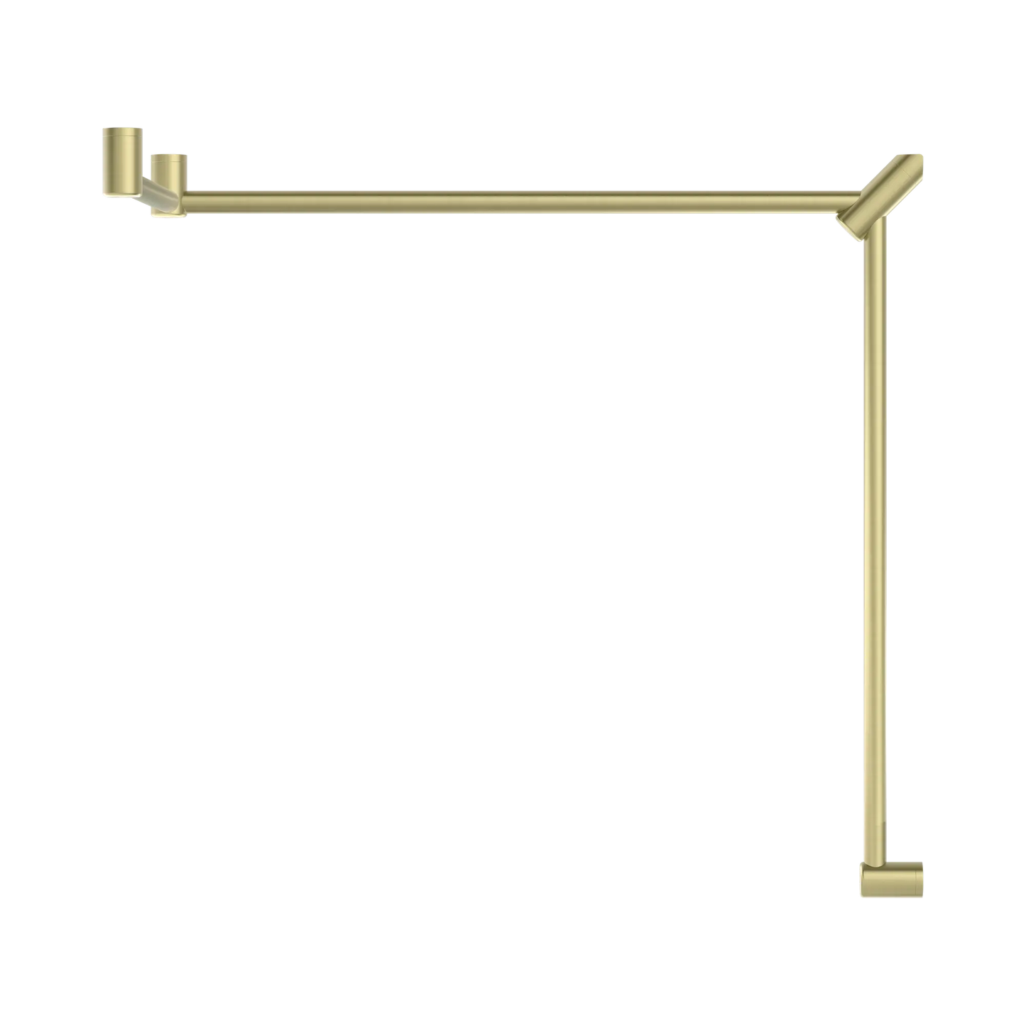 Mecca Care 32mm DDA Accessible Toilet Grab Rail Set 90 Degree Continuous 600X1065X1025mm Brushed Gold