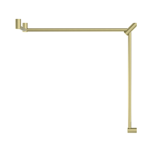 Mecca Care 32mm DDA Accessible Toilet Grab Rail Set 90 Degree Continuous 600X1065X1025mm Brushed Gold