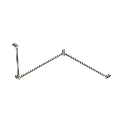 Mecca Care 32mm DDA Accessible Toilet Grab Rail Set 90 Degree Continuous 600X1065X1025mm Brushed Nickel
