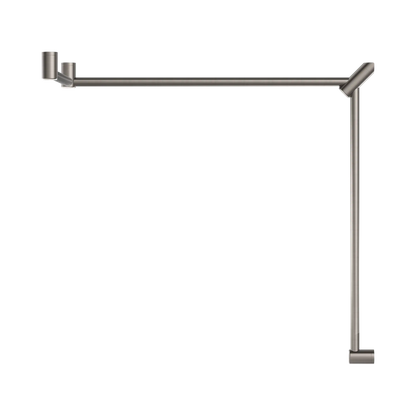Mecca Care 32mm DDA Accessible Toilet Grab Rail Set 90 Degree Continuous 600X1065X1025mm Brushed Nickel