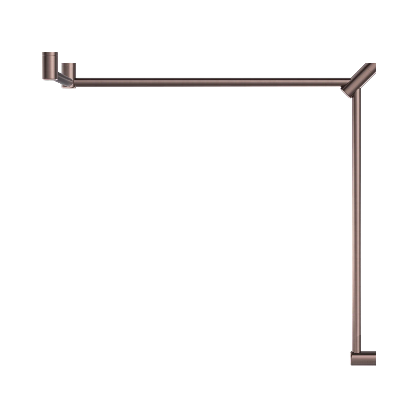 Mecca Care 32mm DDA Accessible Toilet Grab Rail Set 90 Degree Continuous 600X1065X1025mm Brushed Bronze